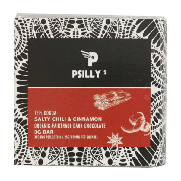 Psilly - Dark Chocolate Bar - Salty Chili & Cinnamon | Magic Mushrooms Ottawa Canada