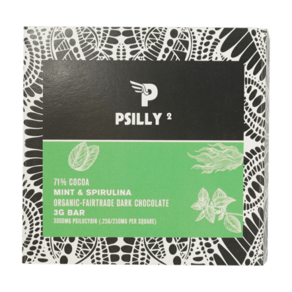 Psilly - Dark Chocolate Bar - Mint & Spirulina | Magic Mushrooms Ottawa Canada